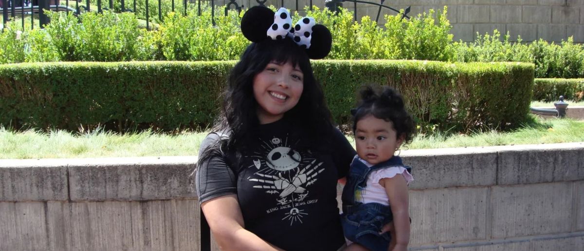 Nathaly Santana with her sister, whom she adopted. Orange County United Way’s housing assistance program, Welcome Home OC, helped Santana, a former foster youth, with housing. (Photo provided by Nathaly Santana)